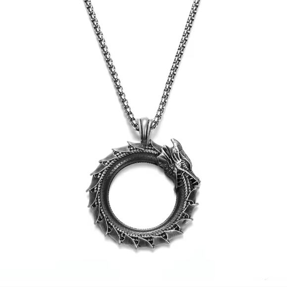 Ouroboros Dragon Necklace Mythical Serpent Men's Women's Christmas Birthday Gift